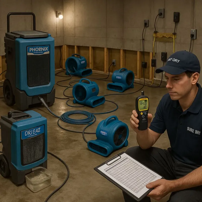 Structural Drying and Dehumidification process in Westchester, IL